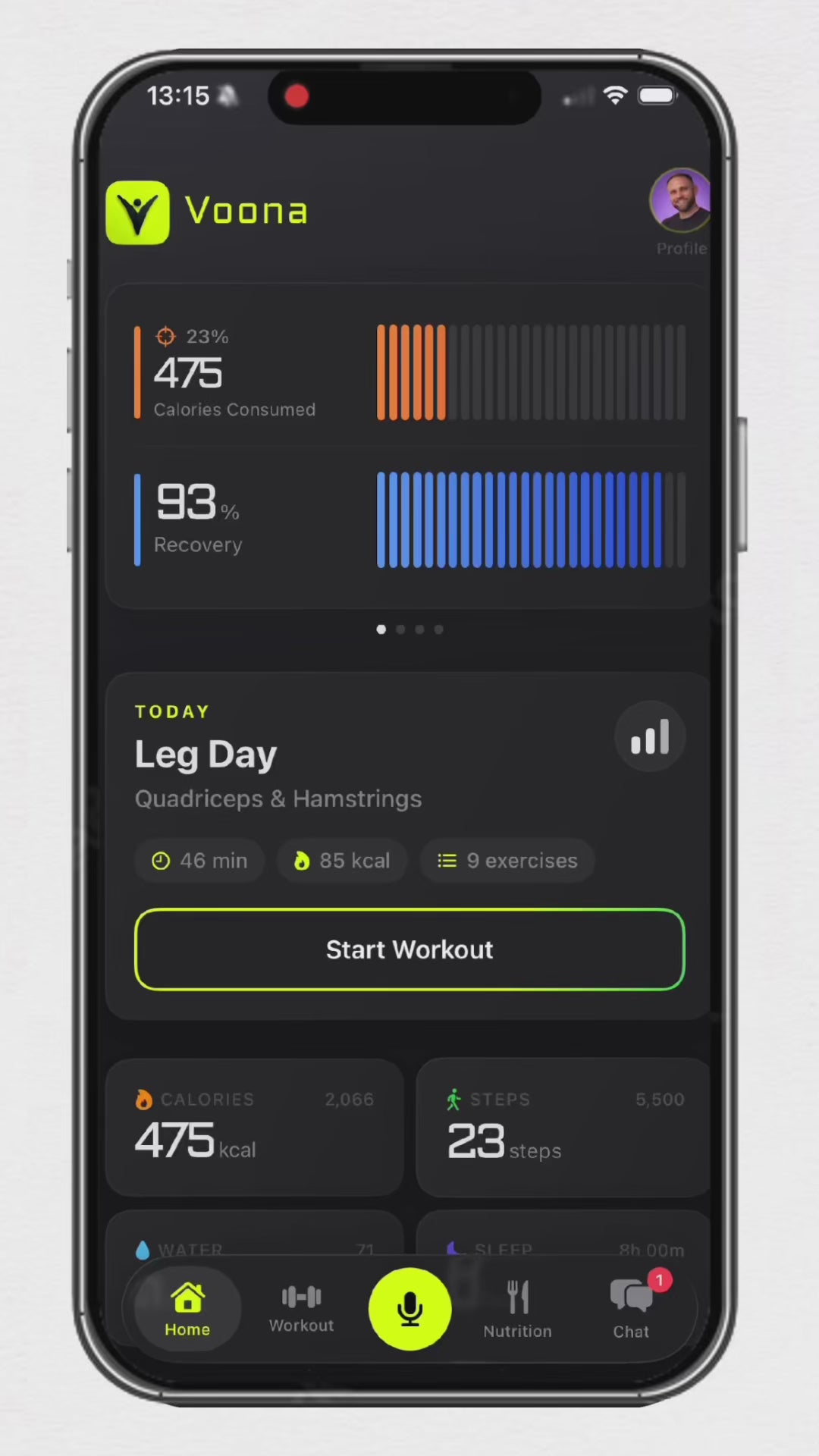progress fitness app bar